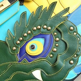 Replica Hermes Green Yellow Dragon Print Birkin 30 Bag