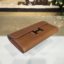 Replica Hermes Etoupe Brown Constance Long Wallet
