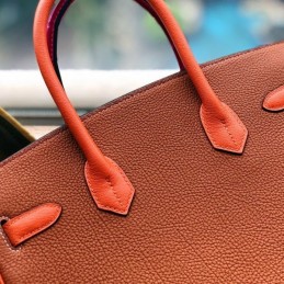 Replica Hermes Orange Pink Crocodile Leather Birkin 30 Bag