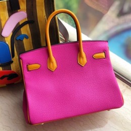 Replica Hermes Pink Green Crocodile Leather Birkin 30 Bag