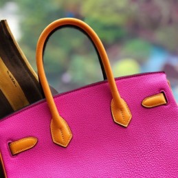Replica Hermes Pink Green Crocodile Leather Birkin 30 Bag