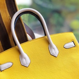 Replica Hermes Yellow Burgundy Crocodile Leather Birkin 30 Bag