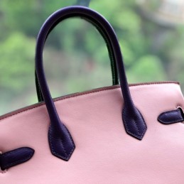 Replica Hermes Pink Gray Crocodile Leather Birkin 30 Bag