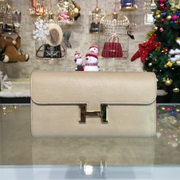 Replica Hermes Cream Constance Long Wallet