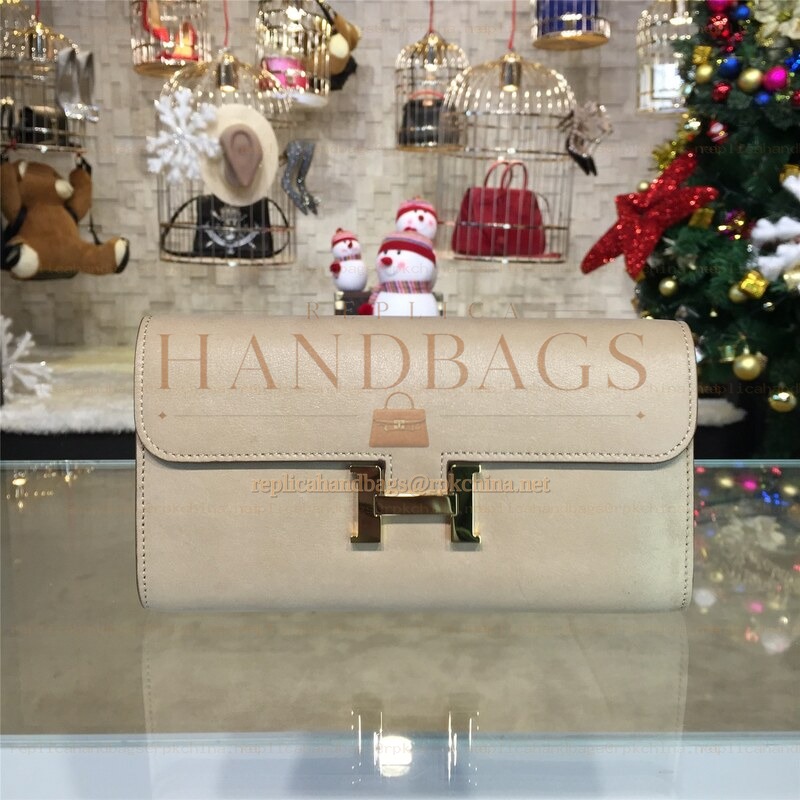 Replica Hermes Cream Constance Long Wallet