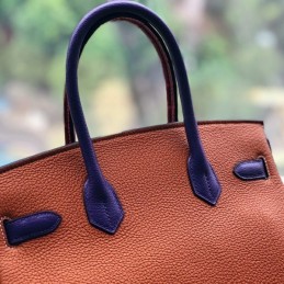 Replica Hermes Orange Blue Crocodile Leather Birkin 30 Bag