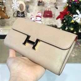 Replica Hermes Cream Constance Long Wallet