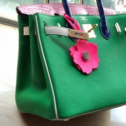 Replica Hermes Green Pink Crocodile Leather Birkin 30 Bag