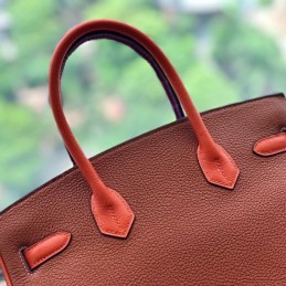Replica Hermes Brown Orange Crocodile Leather Birkin 30 Bag