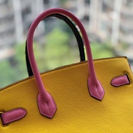 Replica Hermes Yellow Purple Crocodile Leather Birkin 30 Bag