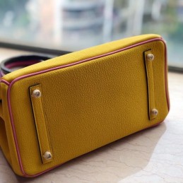 Replica Hermes Yellow Purple Crocodile Leather Birkin 30 Bag