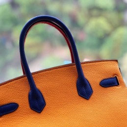 Replica Hermes Orange Gray Blue Crocodile Leather Birkin 30 Bag