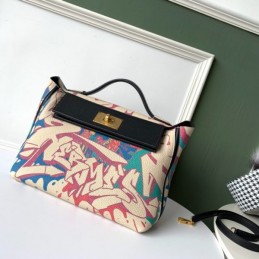 Replica Hermes Multicolor Print Kelly 2424 29 Bag