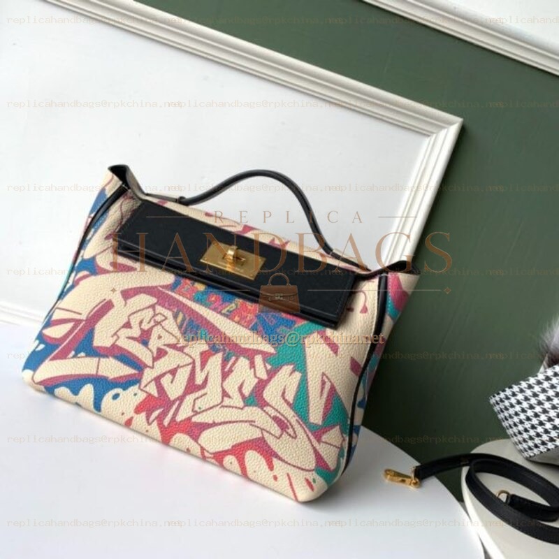 Replica Hermes Multicolor Print Kelly 2424 29 Bag