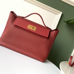 Replica Hermes Red Kelly 2424 29 Gold Hardware Bag