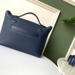 Replica Hermes Navy Blue Kelly 2424 29 Palladium Bag