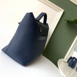 Replica Hermes Navy Blue Kelly 2424 29 Palladium Bag