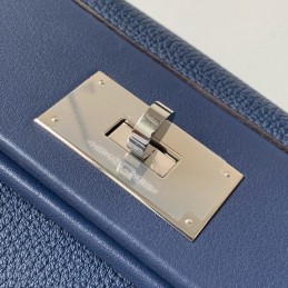 Replica Hermes Navy Blue Kelly 2424 29 Palladium Bag
