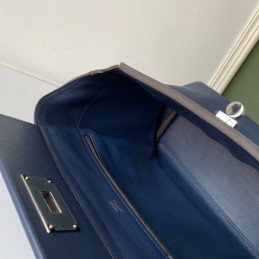 Replica Hermes Navy Blue Kelly 2424 29 Palladium Bag