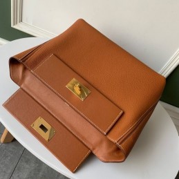 Replica Hermes Orange Kelly 2424 29 Gold Hardware Bag