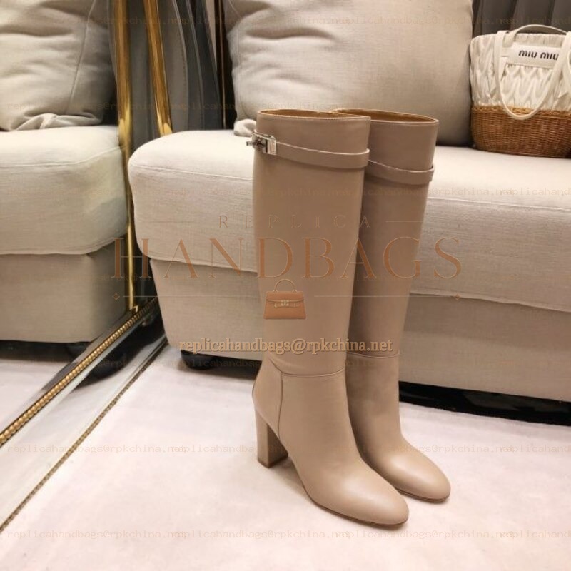 Replica Hermes Beige Knee High Riding Boot