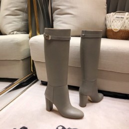 Replica Hermes Gray Knee High Riding Boot