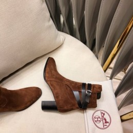 Replica Hermes Brown Suede Ankle Boot