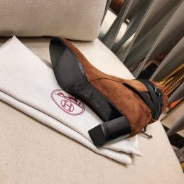 Replica Hermes Brown Suede Ankle Boot