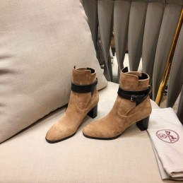 Replica Hermes Beige Suede Ankle Boot