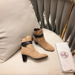 Replica Hermes Beige Suede Ankle Boot