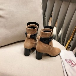 Replica Hermes Beige Suede Ankle Boot