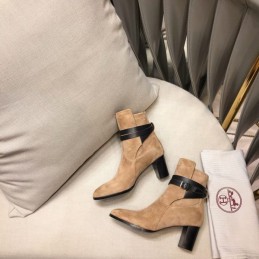 Replica Hermes Beige Suede Ankle Boot