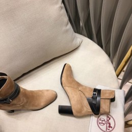 Replica Hermes Beige Suede Ankle Boot