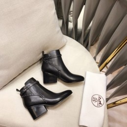 Replica Hermes Black Studded Ankle Boot