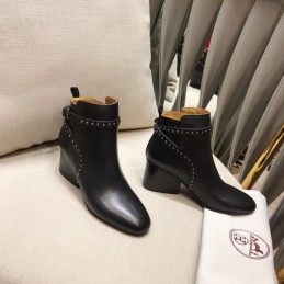 Replica Hermes Black Studded Ankle Boot