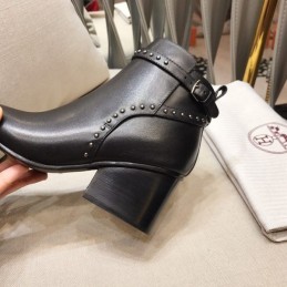 Replica Hermes Black Studded Ankle Boot
