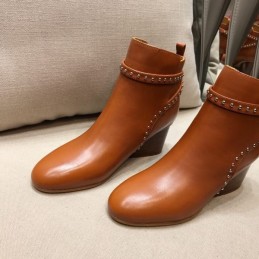 Replica Hermes Tan Leather Ankle Boot
