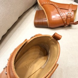 Replica Hermes Tan Leather Ankle Boot