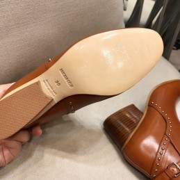 Replica Hermes Tan Leather Ankle Boot