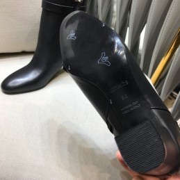 Replica Hermes Black Heeled Ankle Boot