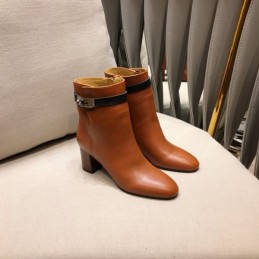 Replica Hermes Brown Heeled Ankle Boot