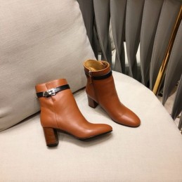 Replica Hermes Brown Heeled Ankle Boot