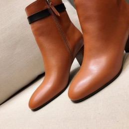 Replica Hermes Brown Heeled Ankle Boot