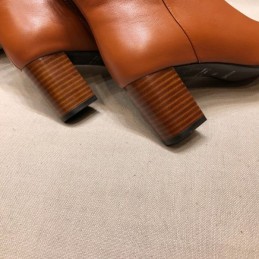 Replica Hermes Brown Heeled Ankle Boot