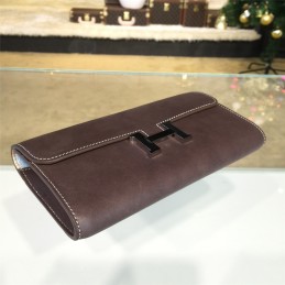 Replica Hermes Gray Constance Long Wallet
