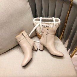 Replica Hermes Beige Heeled Ankle Boot