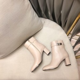 Replica Hermes Beige Heeled Ankle Boot