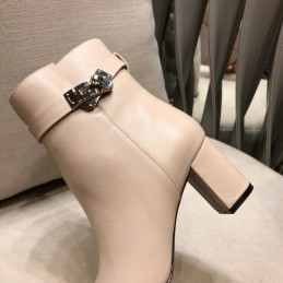 Replica Hermes Beige Heeled Ankle Boot