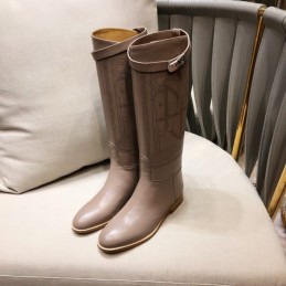 Replica Hermes Blush Quilted Knee High Boot