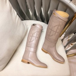 Replica Hermes Blush Quilted Knee High Boot